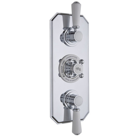 Hudson Reed Topaz Twin Concealed Shower Valve with Diverter and White Handles