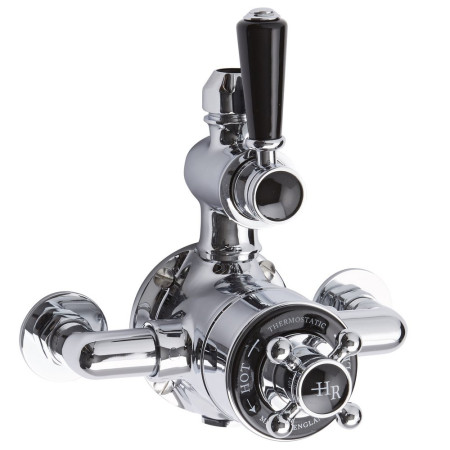 Hudson Reed Topaz Twin Exposed Shower Valve with Black Handles