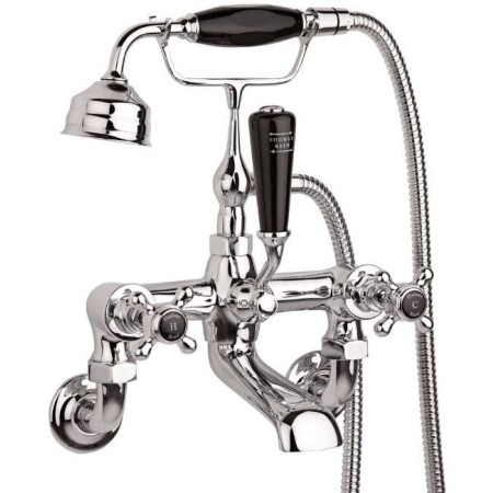 Hudson Reed Topaz Wall Mounted Bath Shower Mixer (Black Indices)