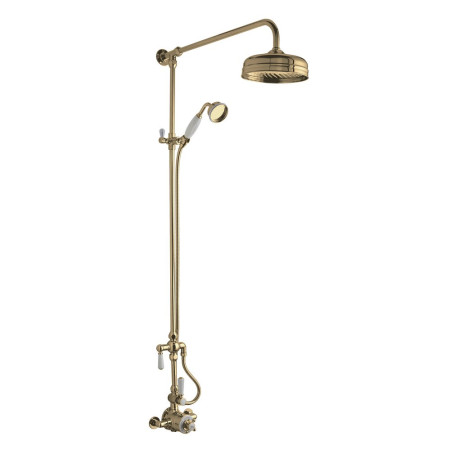 Hudson Reed Traditional Brushed Brass Thermostatic Shower Valve with Diverter