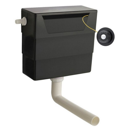 XTY6T02 Hudson Reed Universal Dual Flush WC Cistern Black Finish and Black Button