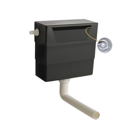 XTY6T01 Hudson Reed Universal Dual Flush WC Cistern Black Finish and Chrome Button