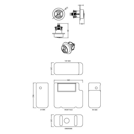 XTY8T01 Hudson Reed Universal Dual Flush WC Cistern White Finish and Chrome Button Line