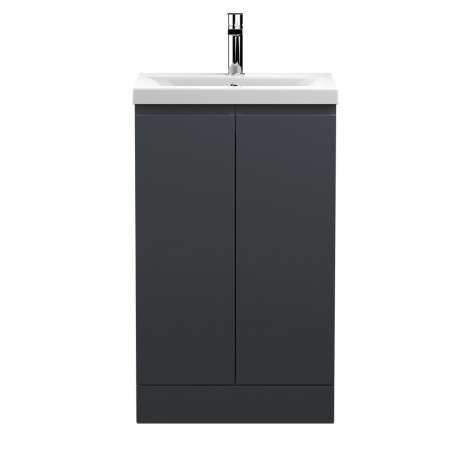 Hudson Reed Urban Floor Standing 500mm 2 Door Vanity Unit Satin Anthracite
