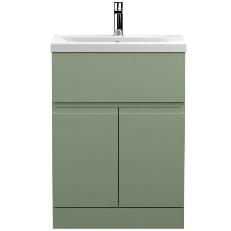 Hudson Reed Urban Floor Standing 600mm 2 Door 1 Drawer Vanity Unit Green