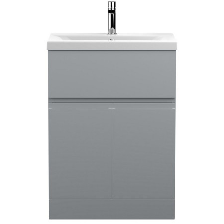 URB203A Hudson Reed Urban Floor Standing 600mm 2 Door 1 Drawer Vanity Unit Grey