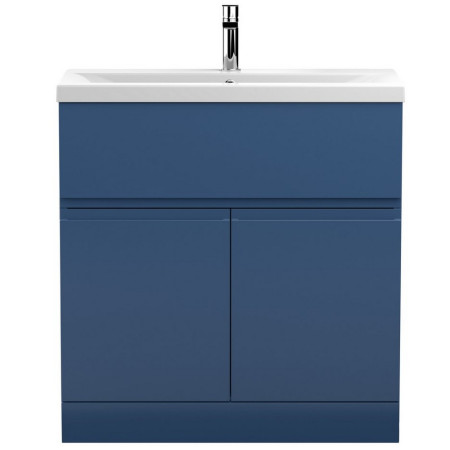 Hudson Reed Urban Floor Standing 800mm 2 Door 1 Drawer Vanity Unit Blue