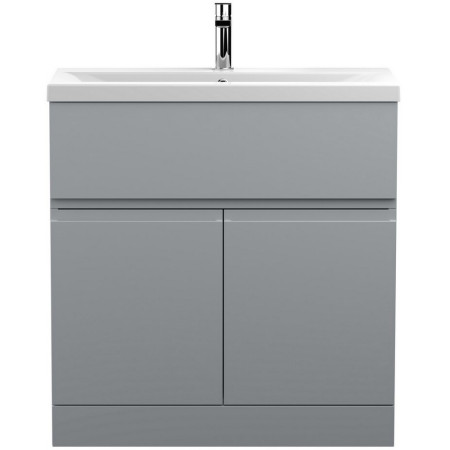 Hudson Reed Urban Floor Standing 800mm 2 Door 1 Drawer Vanity Unit Grey