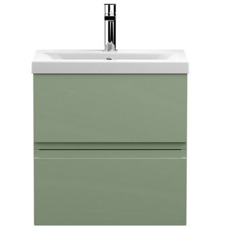Hudson Reed Urban Wall Hung 500mm 2 Drawer Vanity Unit Green