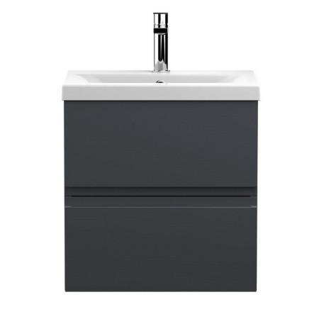 Hudson Reed Urban Wall Hung 500mm 2 Drawer Vanity Unit Satin Anthracite