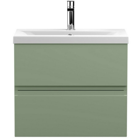 Hudson Reed Urban Wall Hung 600mm 2 Drawer Vanity Unit Green
