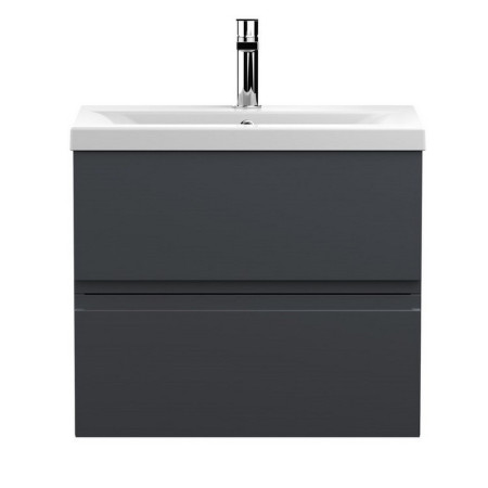 Hudson Reed Urban Wall Hung 600mm 2 Drawer Vanity Unit Satin Anthracite
