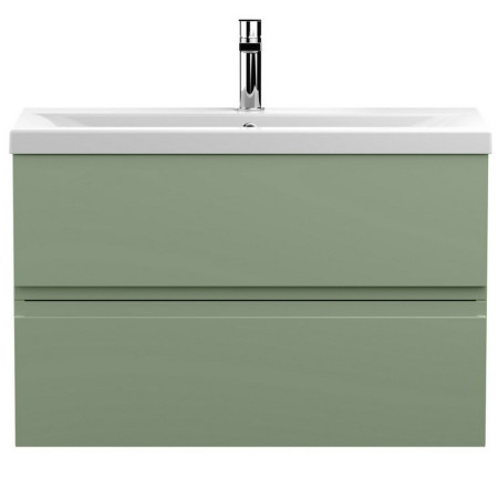 Hudson Reed Urban Wall Hung 800mm 2 Drawer Vanity Unit Green