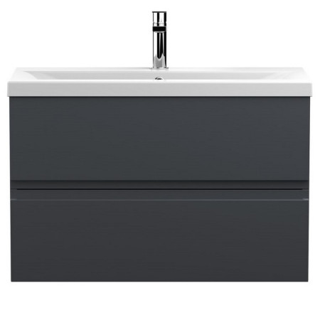 Hudson Reed Urban Wall Hung 800mm 2 Drawer Vanity Unit Satin Anthracite