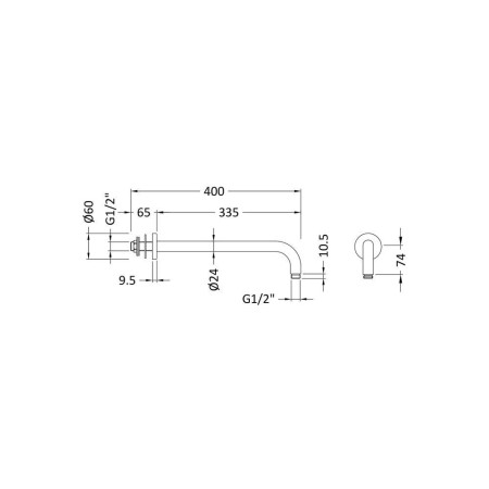 ARM01 Hudson Reed Wall Mounted Shower Arm (2)