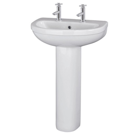 Ivo 550mm Basin 2TH and Pedestal