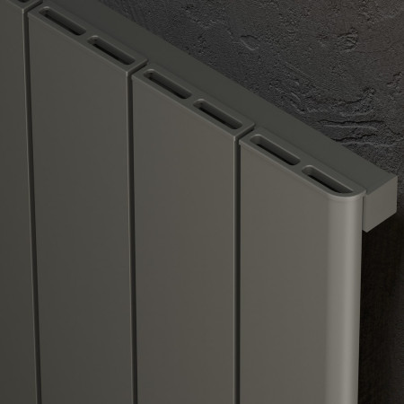ALRAD-16-607-GY Kartell Allegro 575 x 660mm Grey Single Panel Horizontal Radiator Closeup