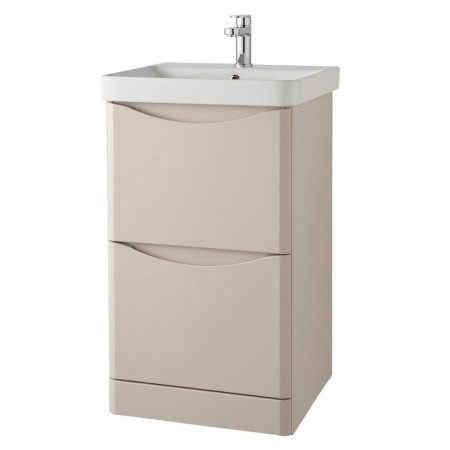 ARC500FS-C/FUR148ME Kartell Arc 500mm Floor Standing Two Drawer Unit and Ceramic Basin Cashmere (1)