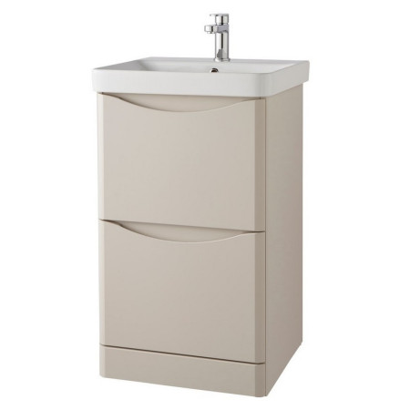Kartell Arc 500mm Floor Standing Two Drawer Unit and Ceramic Basin Cashmere