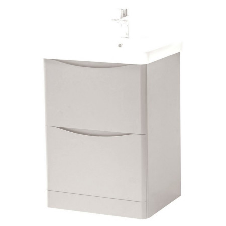 ARC600FS-C/FUR149ME Kartell Arc 600mm Floor Standing Two Drawer Unit and Ceramic Basin Cashmere (1)