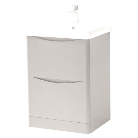 Kartell Arc 600mm Floor Standing Two Drawer Unit and Ceramic Basin Cashmere