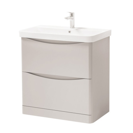 ARC800FS-C/FUR150ME Kartell Arc 800mm Floor Standing Two Drawer Unit and Ceramic Basin Cashmere (1)