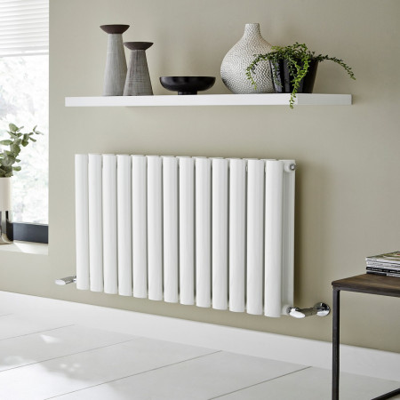 Kartell Aspen 600 x 960mm White Horizontal Double Designer Radiator