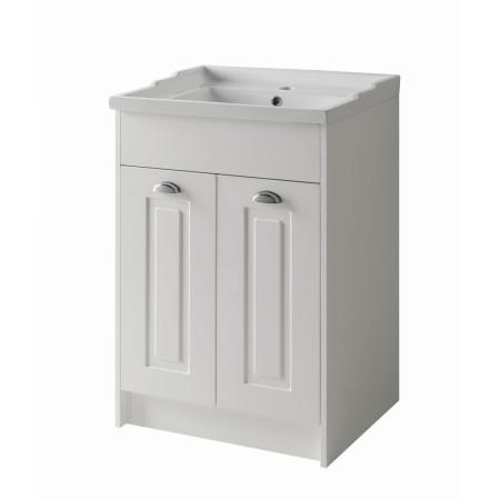 Kartell Astley 600mm 2-Door Unit & Ceramic Basin - Matt White