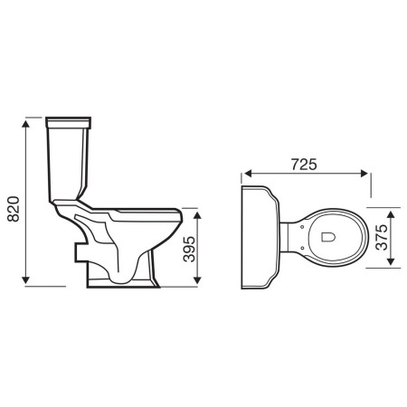 POT030AS/POT031AS/SEA002UN Kartell Astley Close Coupled WC Pan with Cistern and Toilet Seat (2)