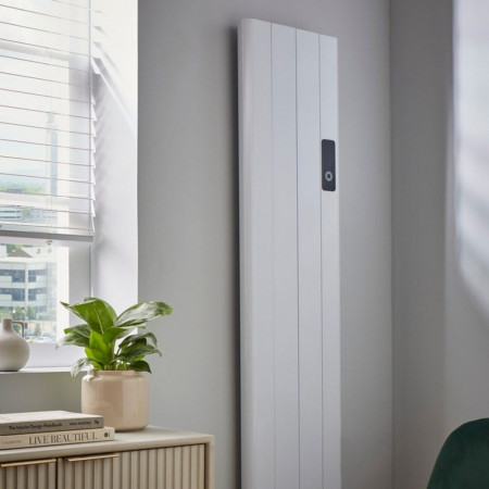 CAP1600-544W Kartell Capri 1600 x 544mm Vertical White Smart Panel Radiator Close Up