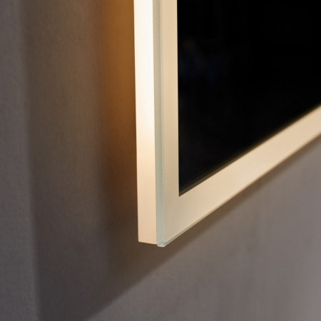 AV6080 Kartell Clearlook Avening 600 x 800mm Rectangular Mirror Lighting Closeup