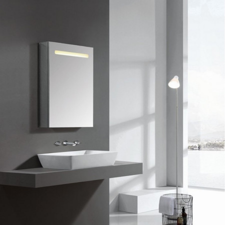 BL7050 Kartell Clearlook Blenheim 700 x 500mm LED Mirror Cabinet Bathroom Setting