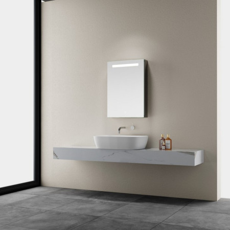 BL7050 Kartell Clearlook Blenheim 700 x 500mm LED Mirror Cabinet Side View