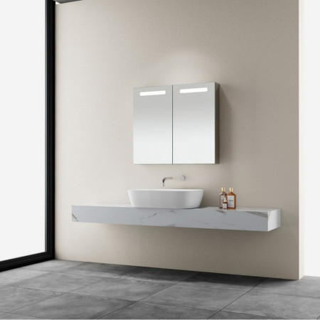 BL7080 Kartell Clearlook Blenheim 700 x 800mm LED Mirror Cabinet Lifestyle