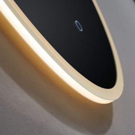 BUO7050W Kartell Clearlook Burleigh 500 x 700mm Oval LED Mirror Bottom View