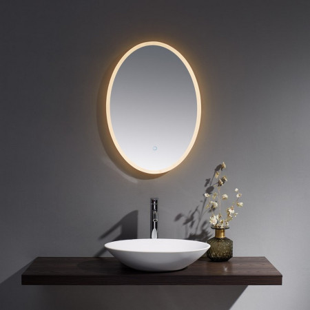 BUO7050W Kartell Clearlook Burleigh 500 x 700mm Oval LED Mirror (2)