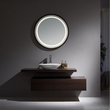 MOW85 Kartell Clearlook Montpellier 850mm Rounded Oak Mirror (2)