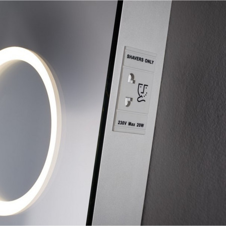 SHM6080 Kartell Clearlook Sherston 600 x 800mm Rectangular Mirror USB Socket Closed