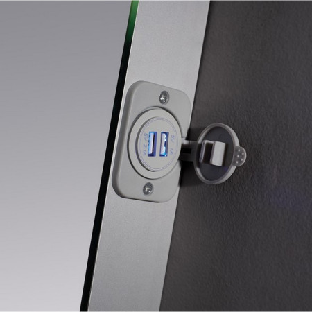SHM6080 Kartell Clearlook Sherston 600 x 800mm Rectangular Mirror USB Socket Open