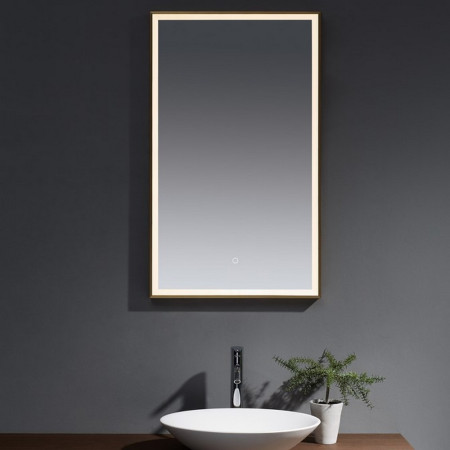 WI1060 Kartell Clearlook Winchcombe 1000 x 600mm Brushed Brass Rectangular Mirror (6)