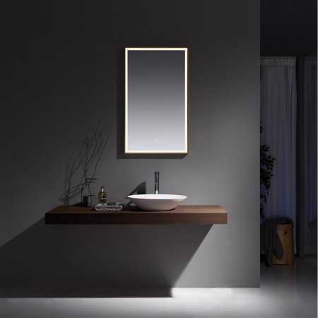WI1060 Kartell Clearlook Winchcombe 1000 x 600mm Brushed Brass Rectangular Mirror (1)