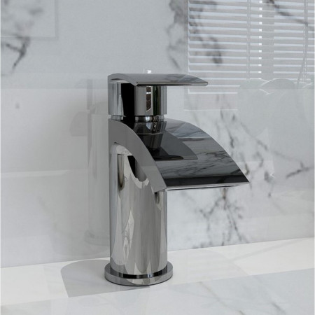 TAP280CU Kartell Curve Mono Basin Mixer with Click Waste (2)
