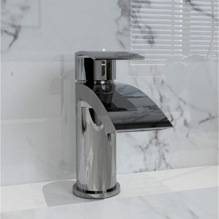 TAP280CU Kartell Curve Mono Basin Mixer with Click Waste Lifestyle
