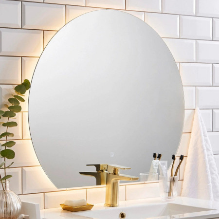 EC8070 Kartell Eclipse 800 x 700mm LED Semi Round Bathroom Mirror Lifestyle
