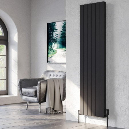 Kartell Edmonton 1775 x 556mm Black Vertical Radiator
