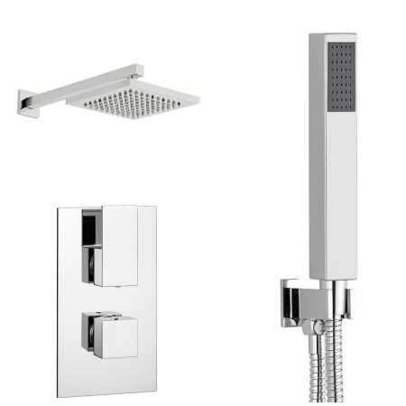 SHO010EL/SHO073CU/SHO106S Kartell Element Thermostatic Concealed Shower with Overhead Drencher and Separate Handshower (1)