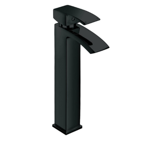 Kartell Fiuto Nero Matt Black Tall Mono Basin Mixer