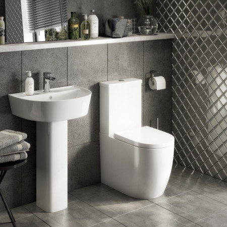 GEN029RO/GEN030RO Kartell Genoa Rounded 550mm 1TH Basin and Pedestal Lifestyle