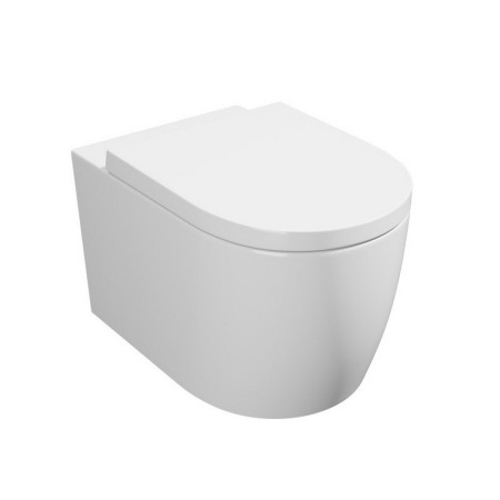 GEN027RO/GEN025RO Kartell Genoa Rounded Wall Hung Rimless WC Pan and Soft Close Seat