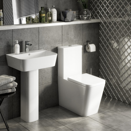 GEN002SQ/GEN004SQ/GEN005SQ Kartell Genoa Squared Rimless Close Coupled WC Pan with Seat and Cistern (2)